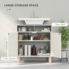 HOMCOM Under Sink Cabinet for Basin without Pedestal - Cream White