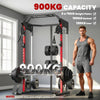 SPORTNOW Power Cage Smith Machine, Power Rack with Adjustable Cable Pulley System, Pull-Up Bar, Dip Station, Landmine