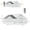 PawHut Large Hen Coop, Galvanised Walk In Chicken Run with Cover, 6 x 3 x 2m, Silver