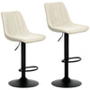 HOMCOM Set of Two Chenille-Feel Tub Bat Stools - Beige