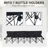 Outsunny 6 Seater Folding Camping Chair with Cup Holder & Carry Bag - Black