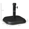 Outsunny 11kg Concrete Garden Parasol Base Holder, Square Outdoor Table Umbrella Stand Weight, Black