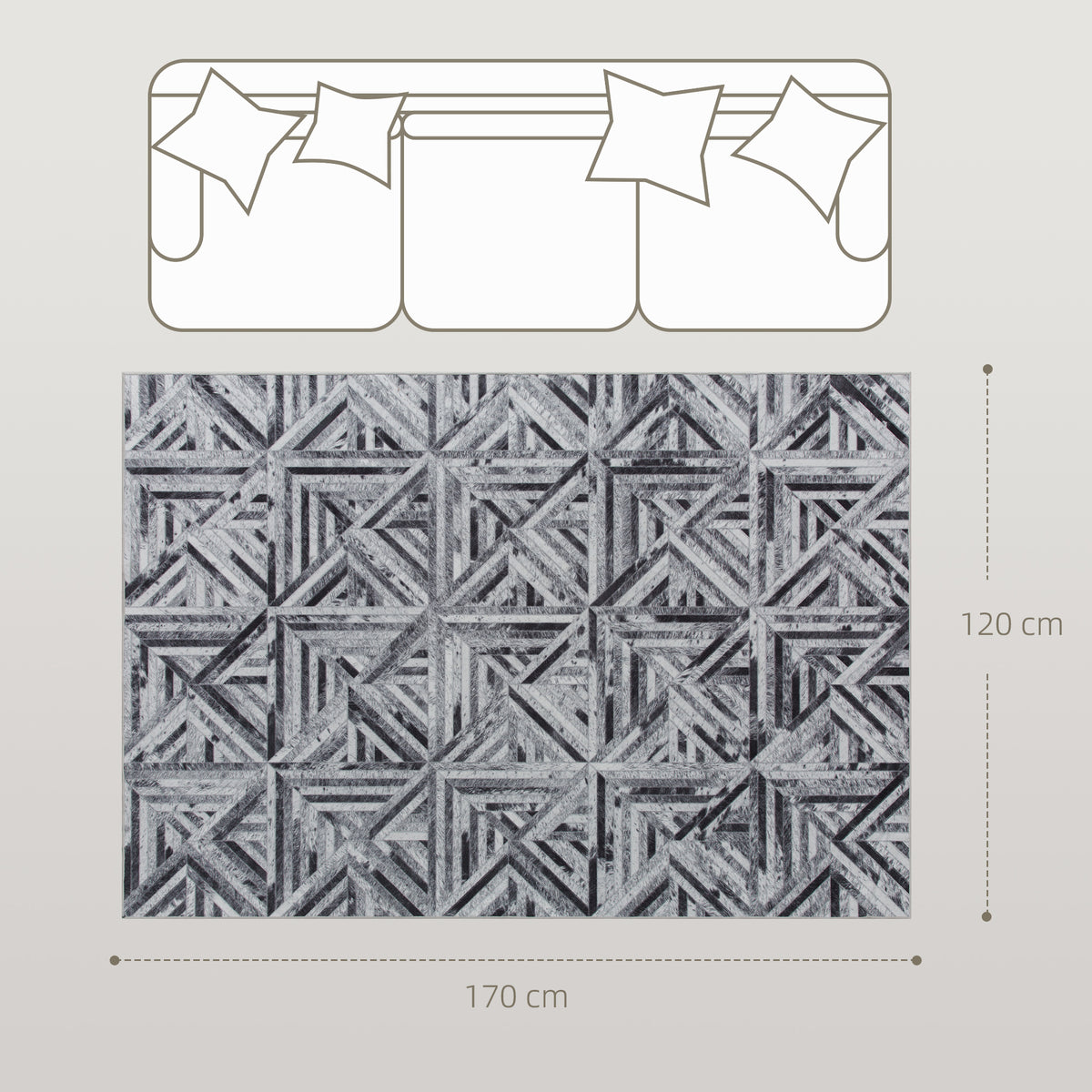 HOMCOM Modern Area Rug in Black