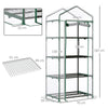 Outsunny 4 Tiers Mini Portable Greenhouse Compact Plant Grow Shed Metal Frame Transparent Clear Cover 160H x 70L x 50Wcm