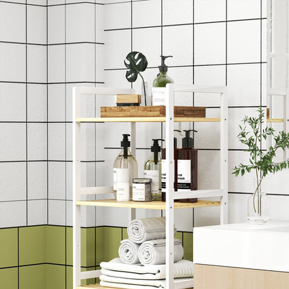 HOMCOM Five-Tier Bamboo Adjustable Shelf Storage Unit