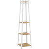 HOMCOM Compact Freestanding Coat Rack - White/Oak