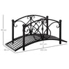 Outsunny 102L x 48W x 49H Classic Metal Garden Bridge with Safety Railings Arc Footbridge Decorative Pond Bridge for Backyard Creek Stream, Black