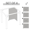 Outsunny Set of Four 3 x 3m Gazebo Replacement Walls - Light Grey