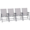 Outsunny Set of Four Folding Garden Chairs - Grey