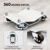 DURHAND Two-Piece Car Wheel Dolly with Swivel Casters, Non-Slip Metal Plates, 680kg Capacity, Grey