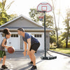 HOMCOM Basketball Hoop Outdoor, Portable Basketball Hoop and Stand with Weighted Base, Portable on Wheels, 1.55-2.1m, for Teens, Juniors, Adults, White