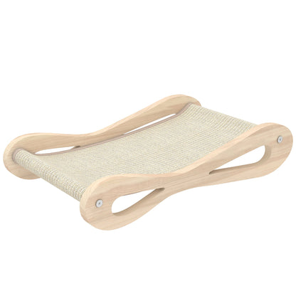 PawHut 2 in 1 Sisal Cat Scratcher Bed Cat Scratching Board and Lounger 60 x 35 x 13 cm Cream White