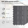 Outsunny WPC Interlocking Decking Tiles, Pack of 11 Interlocking Patio Paving Slabs, 30 x 30 x 2.2 cm, Grey