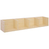 HOMCOM Wall Mount 84 CD / 56 DVD/Blu-ray/ Media Storage Rack 4 Cubes Wooden Shelf Organizer Unit Bookcase Display (Natural Wood Colour)
