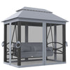 Outsunny 3 Seater Swing Chair Hammock Gazebo Lounger Cushioned Seat Waterproof Grey