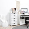 Vinsetto Seven-Drawer Filing Cabinet, with Wheels - White
