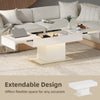 HOMCOM Extendable Coffee Table with LED Lights and Storage - High Gloss White