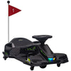 HOMCOM 12V Kids Electric Go Kart with Music, LED Lights, Slow Start, Black