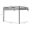 Outsunny 2 x 3(m) Lean To Steel Pergola, with Moving Fabric Canopy - Dark Grey