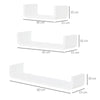 HOMCOM Floating Shelves, Set of 3 Wall Shelf, Shelves for Wall Invisible Mounting, Bedroom Living Room, White