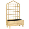 Outsunny Garden Planters with Trellis for Vine Climbing, Distressed Wooden Raised Beds, 90x43x150cm, Natural Tone