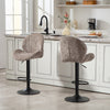 HOMCOM Bar Stools Set of 2, Swivel Barstools with Back, Adjustable Height and Footrest for Kitchen Island, Dining Room, Brown