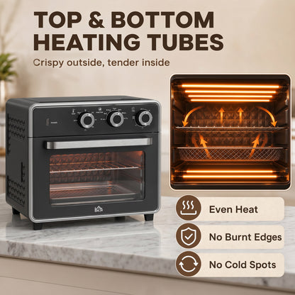 HOMCOM 20L Mini Convection Oven in Black