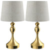 HOMCOM Bedside Lamps Set of 2, Modern Table Lamps with 3 Colour Temperatures, USB A+C Charging Ports and Linen Shade for Living Room Bedroom Office, Gold Tone