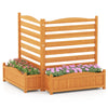 2/3-Panel Freestanding Air Conditioner Fence with Planter Box-Yellow-2-Panel