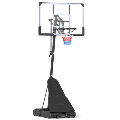 2.45-3.05M Portable Basketball Hoop Height Adjustable with Shatterproof Backboard on a white background