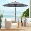 2.7m Garden Parasol with Tilt and Crank Handle-Grey