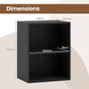 2-Cube Bookcase Floor Standing Open Bookshelf with 5-Position Adjustable Shelf-Black