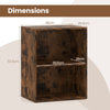 2-Cube Bookcase Floor Standing Open Bookshelf with 5-Position Adjustable Shelf-Rustic Brown
