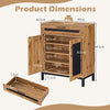 2-Door Sideboard Cabinet with Drawer and 3 Removable Shelves for Dining Room-Natural
