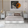 2-Drawer Nightstand Set of 2 with Solid Rubber Wood Legs-White