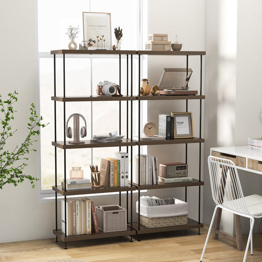 5-Tier Multipurpose Display Rack with Metal Frame 2 Pack