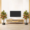 2 Pack 150cm Artificial Croton Plant with Multi-colored PEVA Leaves