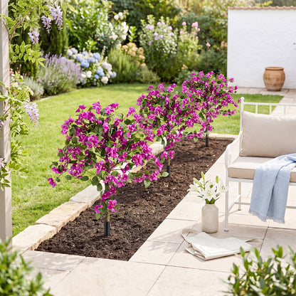 2 Pack Bougainvillea Artificial Trees with Stable Ground Spike
