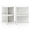 2 Pack Half Round End Table 2-Tier Half Moon Side Table with Open Shelves-White