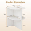 2 Pack Half Round End Table 2-Tier Half Moon Side Table with Open Shelves-White