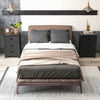 2 Pack Vintage 3-Tier Nightstand with Exquisite Metal Handles-Black