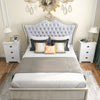2 Pack Vintage 3-Tier Nightstand with Exquisite Metal Handles-White