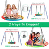 2 Pieces Strap Swing Seat and Saucer Tree Swing Set