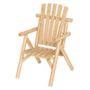 2-Person Fire Pit Lounge Chair with Slatted Backrest Built-in Armrest and Curved Seat-Natural