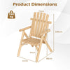 2-Person Fire Pit Lounge Chair with Slatted Backrest Built-in Armrest and Curved Seat-Natural