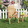 2-Person Fire Pit Lounge Chair with Slatted Backrest Built-in Armrest and Curved Seat-Natural