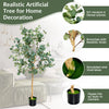 2-Piece 1.65 m Artificial Eucalyptus Tree with Silver Dollar Leaves