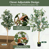 2-Piece 1.65 m Artificial Eucalyptus Tree with Silver Dollar Leaves