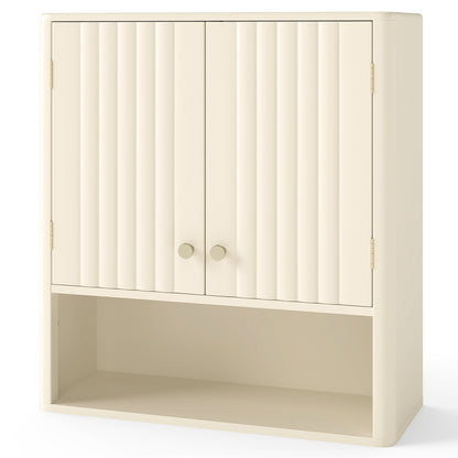 2-Piece Bathroom Cabinet Set with Fluted Doors, Corner & Wall Cabinet