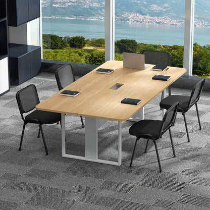 2 Piece Modern Stackable Upholstered Armless Conference Reception Chair-Black